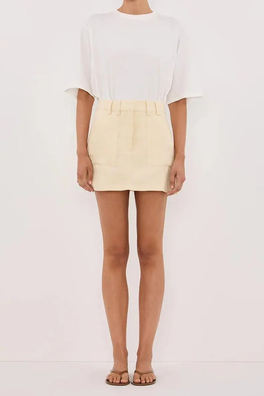 EVA LEMON LINEN SKORT
